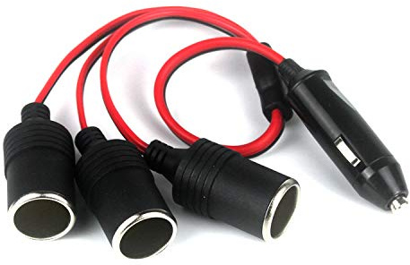Aofan 3-Fach Zigarettenanzünder Adapter 12V/24V, Multisteckdose mit 15A Max, 2.5mm² Kupferkabel, 120W, für Auto, LKW, Boot, Luftpumpe, Auto-Audio, Kühlbox – 38cm