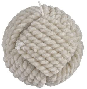 HOMEA Kerze, Kordel, Kugel, Durchmesser 9,5 cm, Blaue Wellen, Taupe