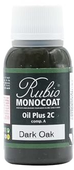 Rubio Monocoat Oil Plus 2C, Leinöl als ökologischer Holzschutz für den Innenbereich, schnell trocknendes Holzöl zur Holzbehandlung - Dark Oak, 20 ml
