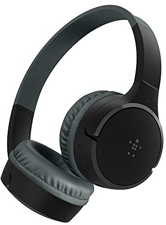 Belkin SoundForm Mini, cuffie wireless per bambini con microfono integrato, headset on-ear per didattica a distanza, scuola e viaggi, compatibili con iPhone, iPad, dispositivi Galaxy e altro- Nero