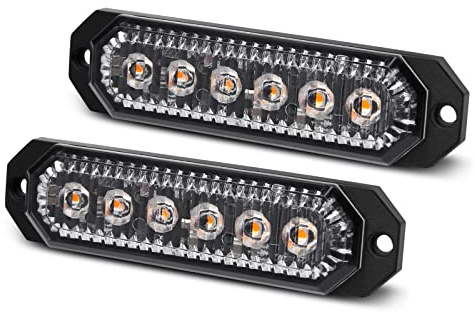 OPP ULITE 2pcs Lumières stroboscopiques d'urgence Ambre lumières clignotantes LED lampes de balise d'avertissement de danger 12 / 24V pour voiture Camion Remorque (CB-01)