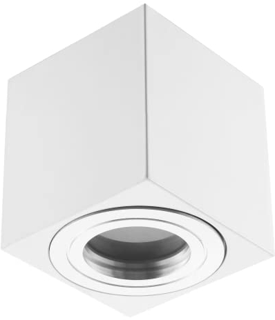 Sweet Led Aufbauspot silber ring IP44 flach bad aluminium aufbaurahmen Feuchtraum 65mm hoch Aufbauleuchte Aufbaustrahler 230V Aufputzstrahler Spotleuchte Aufputz Spot Deckenstrahler weiß eckig