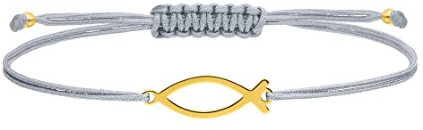 SCHOSCHON Armband ICHTHYS Fisch-Symbol 925 Silber vergoldet Konfirmation | Geschenk Mädchen Firmung Kommunion