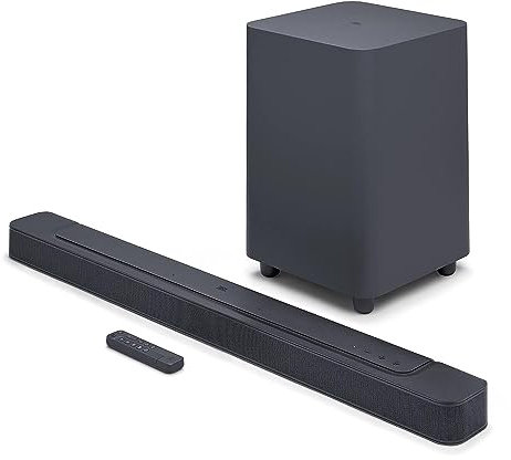 JBL Bar 500 Speaker 5.1 Channel 590 W Surround Sound Home Entertainment Bar with Subwoofer, Dolby Atmos, MultiBeam and Built-In Wi-Fi, Black
