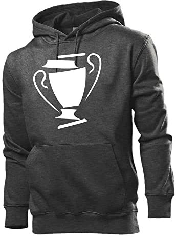 CL Pokal Teile Männer Hoodie Sweatshirt Dunkel Grau meliert XXL