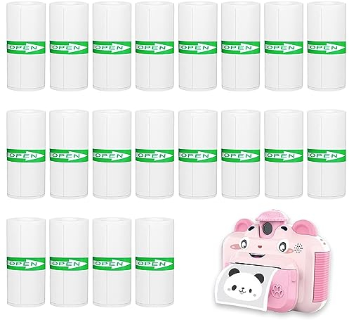 20 RollenThermorollen, Thermopapier für Kinder Sofortbildkameras und Selbstklebender Bedruckbarer Aufkleber Mini Thermal Pinter Papier für Mini Mobiler Fotodrucker (57 x 25 mm)