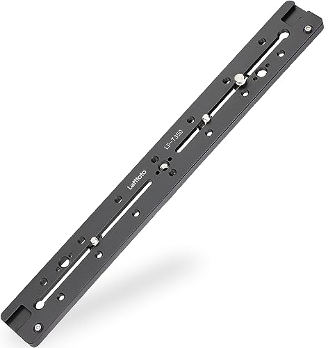 LEFTFOTO 350mm Double Dovetail Arca-Swiss systems Slide Rail Quick Release Plate,With Locating Hole for ARRI,1/4 & 3/8 Threads,Cold Shoe - for DSLR Live Streaming Movie Camera Tripod Ballhead