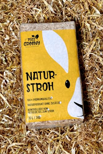 Miss Greeny - 1kg natürliches Getreide-Stroh - in Handlichen 1kg Beuteln