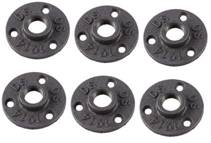 HOMSFOU 12 Piezas Fijaciones de Brida para Tuberías de Agua Brida de Suelo Negra de Montaje Pared para Accesorios