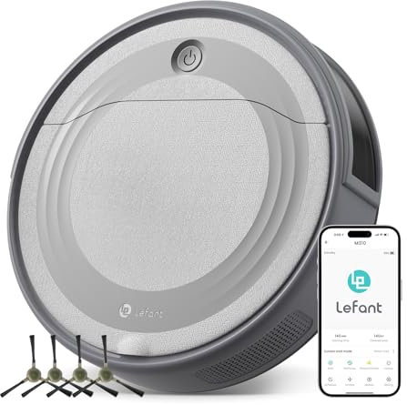 LEFANT M310G - Robot aspirapolvere 4500Pa con navigazione precisa a distanza, 150 minuti, filtro HEPA, aspirapolvere robot WiFi, ideale per peli di animali, tappeti, pavimenti duri