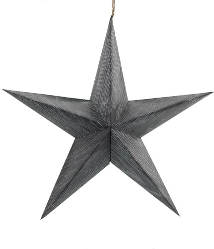 Festive Productiions Papierstern zum Aufhängen, 30 cm, Grau und Weiß