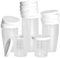 50 Mini-Becher mit Deckel · 30ml mit Mengenskala · Schnapsgläser · Medikamentenbecher · Mischbecher · Dosierhilfe · Sortierbecher