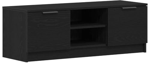 vidaXL TV-Schränk 102 x 32 x 35,5 cm Schwarz Eichen-Optik | Bietet viel Platz zum Verstauen von Dingen, Modern und elegant mit schwarzer Eichenoberfläche,