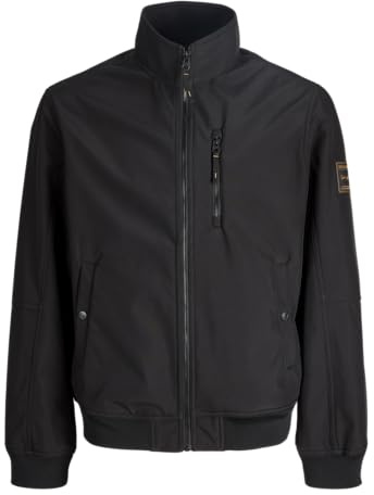 JACK & JONES Jjeparker Softshell Bomber Sn, Negro, x_l