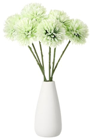 sourcing map Künstliche Chrysanthemen-Kugeln, künstliche Chrysanthemen, Blumenstrauß, Seide, künstliche Mama-Blume für Zuhause, Garten, Hochzeit, Party, Dekoration, Grün, 6 Stück