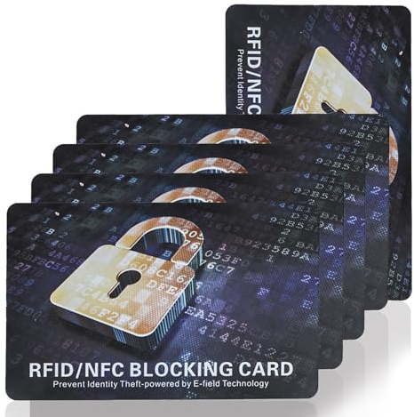 Tqsbeyah RFID Blocking Card, Contactless Bank Debit Credit Card Passport Protector, One Blocked Card Protects Entire Wallet Purse, ID/IC ATM Card Blocking for Wallet Protection(20 Pack)