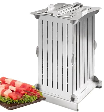 Machine à brochettes manuelle pour barbecue, outil de fabrication de kebab à 49 trous, produit 49 brochettes en 5 minutes, taille uniforme, facile à démonter et à nettoyer, acier inoxydable