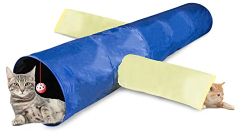 Tunnel For Indoor Cats Playing Tunnels Polyester Tube With Toy Hideaway Crinkle Tunnel Tunnel Tube Interactive Tunnels For Indoor Cats Large Crinkle Long Tent And Toy