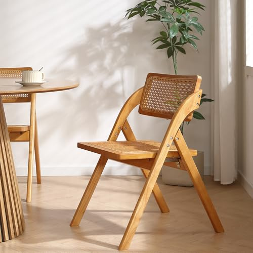 LIMHOME®| Klappstuhl TB008 (Packung, 1 St), Gestell aus Massiveholz FSC®, Sitzfläche aus Rattan