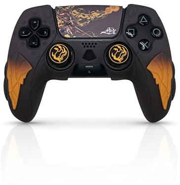 UTMOSTXP Funda Compatible con Mando PS 5, Silicona Suave y cómoda Que Mejora el Agarre, Accesorios para Play 5, Accesorio Compatible con Mando Edge (Wukong Sunfire)