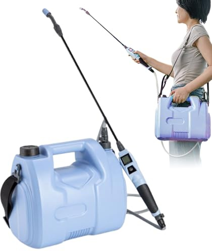 JIEBWCHA Pulverizador De Jardín Eléctrico | Tanque De 5 litros para Pulverización De Agua Y Fertilizante con Correa De Hombro Ajustable,Pulverizador con Bomba de Agua,para Granja y Patio, Lavado de