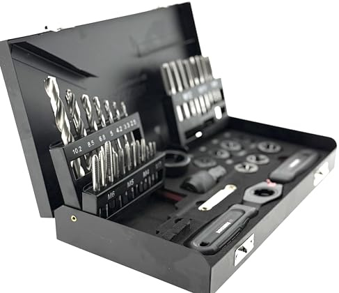 Parkside Performance Gewindebohrer- & Schneideisen-Set 38-teilig – M3–M12 – ISO metrisch – Innen & Außengewinde – HSS Kernlochbohrer – Aufbewahrungsbox