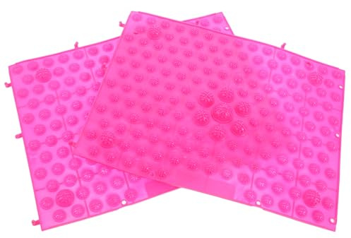 WATIIFUFU Almohadilla para Pies de Acupresión Rosa de Tpe Antideslizante, 2 Piezas Rectangulares para Masaje en Casa y Oficina, Esterilla de Presión para Aliviar la Fatiga