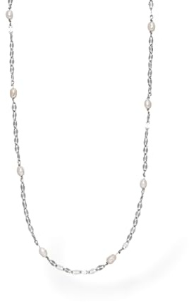 Purelei Delicate Pearl Kette für Damen, Edelstahl Kette mit Süßwasserperlen, feine Perlenkette mit verstellbarer Länge