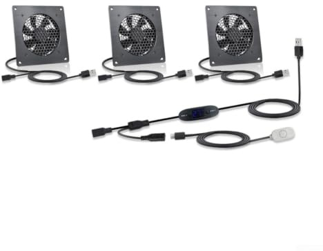 Ventilatore USB a 10 velocità con logica di controllo della temperatura integrata per funzionamento continuo da 0C a 60C e profilo acustico a bassa perturbazione 16dB (U10T1225JGX3)