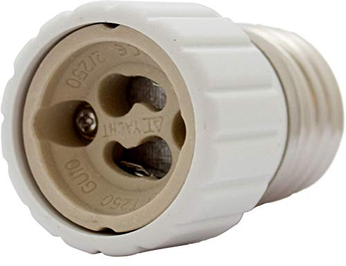 4er Set - E27 Fassung auf GU10 Fassung Lampensockel Adapter; Lampenadapter für LED Halogen und Energiespar Leuchtmittel, Weiss