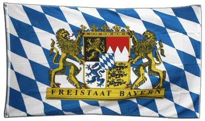 Fahne/Flagge Deutschland Bayern Freistaat - 150 x 250 cm + gratis Sticker, XXL-Fahne von Flaggenfritze®