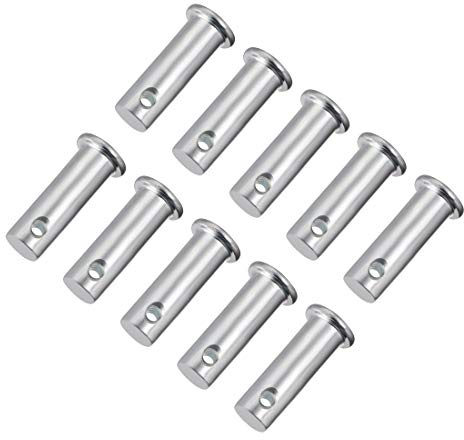 sourcing map Einloch-Gabelkopfstifte, 10 mm x 30 mm, flacher Kopf, verzinkter Stahl, 10 Stück