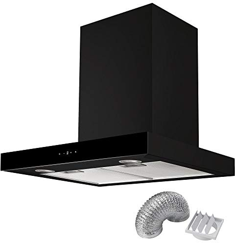 Cookology 60cm Linear Cooker Hood + Ducting Kit - 610.8 m³/h - Black