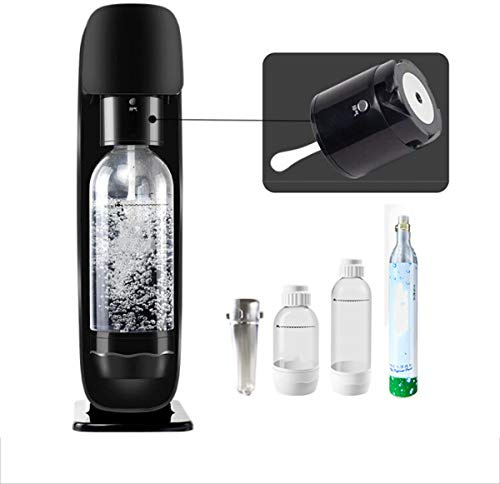 Sparkling Water Maker,Carbonator Set/Carbonated Water Set incl. 2 Carbonator Bottles and CO2 Cylinder, Soda Aker for Carbonated Tap Water at the Push of a Button Sparkling Water Dispenser,Black