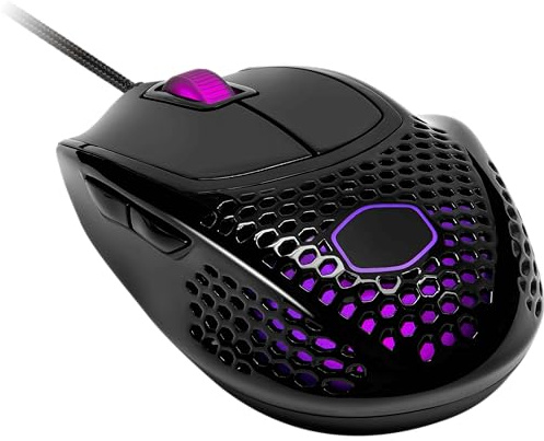 Cooler Master MM720 RGB-LED Claw Grip Gaming Maus mit Kabel - Ultra-leichte 49g Wabenschale, 16000 DPI Optischer Sensor, 70 Millionen klick Micro Switches, PTFE Gleit-Füße - Glänzend, Schwarz