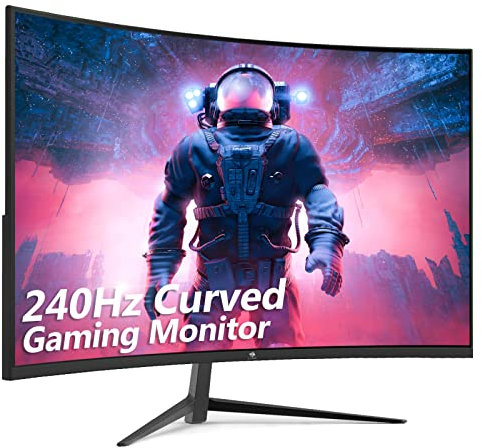 Z-Edge 32 Inch Curved Gaming Monitor 240Hz 1ms MPRT Full HD 16:9 Curved Screen Frameless LED Monitor, Ultra-Thin Bezel, FreeSync, DisplayPort & HDMI, Black