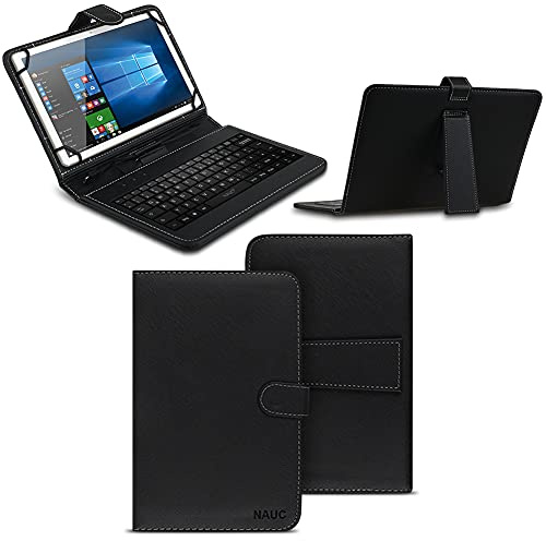 NAmobile Tastatur Schutzhülle kompatibel für DOOGEE T30 / S/SE/E/Pro 11 Zoll Tasche Keyboard USB Hülle QWERTZ Standfunktion Universal Cover, Farben:Schwarz