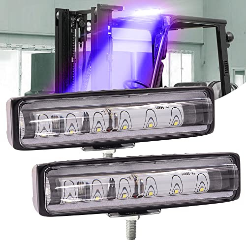 Biqing 2PCS LED Entrepôt Chariot élévateur Bleu,Universal 30W LED Lumière de Sécurité de Chariot élévateur 6 Inch Phare de Travail LED Tracteur 12V 24V LED Antibrouillard Feu Auxiliaire de Tracteur