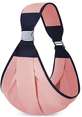 SONARIN Ergonomische Baby Tragetuch,Baumwolle Babytragetücher Babytrage Verstellbaren Baby Tragesystem Tragetuch Sling mit Dicken Schultergurt für Neugeborene Baby 0-36 Monate(Rosa)