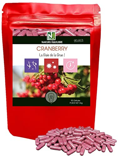 NAKURU | tranbär | balansintervall | tillverkad i Frankrike | La Baie de la Crane! | (90 kapslar med 400 mg / nettovikt: 36g)