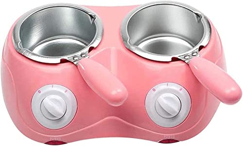 CUSMA Olla para Derretir Chocolate Doble, Juego Eléctrico De Olla para Fondue, Fuente para Derretir Chocolate, para Hacer Dulces De Queso, Suministros para Hornear DIY,Rosado