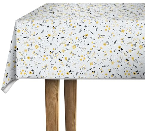 d-c-fix Wachstuchtischdecke Blumma 150 cm rund | Tischtuch im Vintage-Stil für den Küchen-, Ess- oder Gartentisch – lebensmittelecht, abwaschbar & wasserdicht