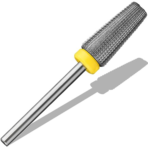 Vnjaoi Hartmetall 5 in 1 Nagelbohrer nagelfräser bit Zwei-Wege-Drehung Verwendung für Links- und Rechtshänder Schnelles Entfernen von hartem Gel Maniküre Nagelkunst-Bohrmaschine (Extra fein)