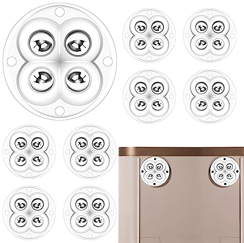 8 PCS Self Adhesive Mini Caster Wheels 360° Rotation, Mini Appliance Wheels Stick On, Peel and Stick Swivel Casters Wheels for Kitchen Appliance Small Furniture Trash Can Storage Box Coffee Maker