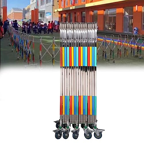 Ausziehbare Metallbarrikade Aus Edelstahl, Versenkbarer Verkehrszaun Mobile Sicherheitsabsperrung Torpfosten Für Kindergärten Für Garagen, Schulen, Bauwarnungen (Farbe : Silver, Größe : 1.1x4m)