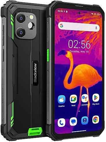 Blackview Imagen Térmica Móvil Resistente BV8900, Batería 10000mAh, Helio P90 700 16GB+256GB, Triple Cámara 64MP, 6.5'' 2.4K FHD+, IP68 IP69K Android 13 Smartphone Antigolpes, NFC GPS OTG Verde