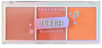 Profusion Cosmetics Its a Vibe Admit One 3-Shade Blush Palette, Enhance Your Glow with Matte and Shimmer Finishes, Long Lasting Face Blush, Vegan & Cruelty-Free Makeup for Festival-Ready Radiance