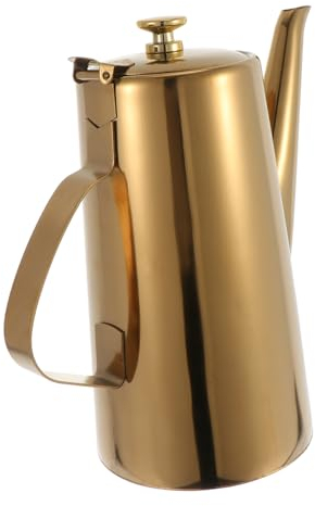 Didiseaon Bouteille Huile Inox Dorée Avec Bec Verseur Long Anti-goutte Pour Huile Vinaigre Et Sauce Grand Récipient De Cuisine Design Avec Poignée Ergonomique