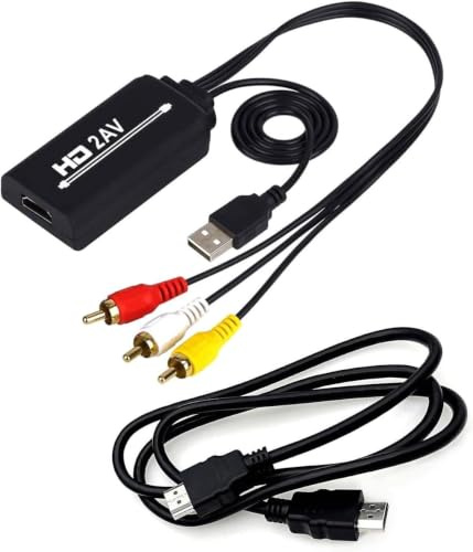 JZK RCA zu AV Composite Video Adapter Kabel, 3RCA CVB Konverter, CVBS Composite Video Audio Konverter Adapter für HDTV, VHS, VCR, DVD Recorder - 1080P Ausgang