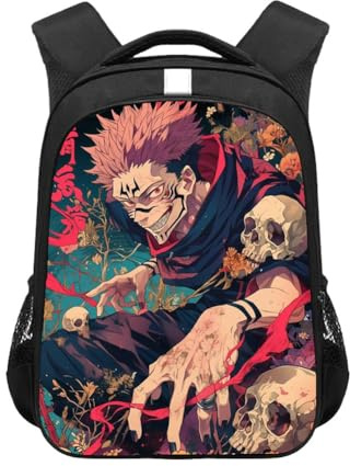 Anjinguang JJK Rucksack Fushigura Megumi Sukuna Choso Figur, Anime, 3D-Druck, Schultasche, Cartoon, Leinen, lässiger Tagesrucksack, Reisen, Laptop-Rucksack (mit reflektierenden Streifen), Typ 10,